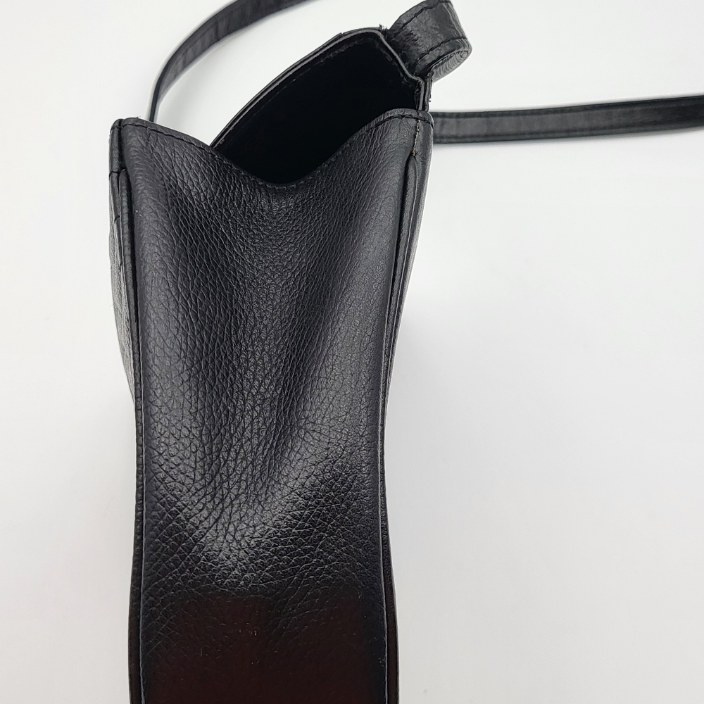 Yves Saint Laurent Cassandra Logo Black Leather Shoulder Bag Vintage Super Rare. - Picture 12 of 16